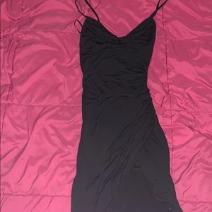 Forever 21 Black Cowl Neck Slit Dress